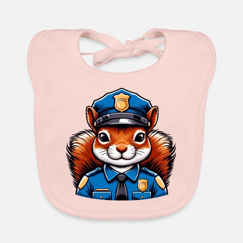 Officer Squirrel Organic Baby Bibs