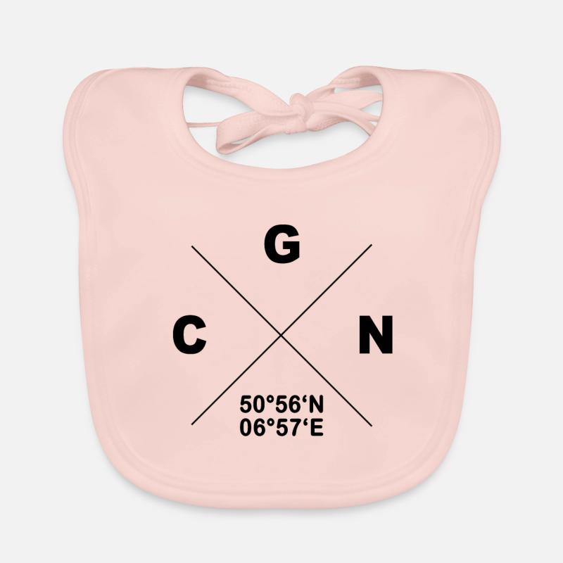 CGN hometown coordinates gift Cologne Kölle Organic Baby Bibs