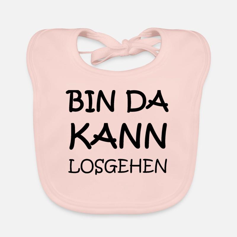 Bin da! Kann Losgehen! - Baby Bio-Lätzchen - Rose