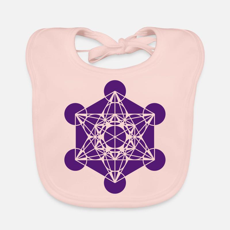 Metatrons Cube - Vector - Platonic Solids / Organic Baby Bibs