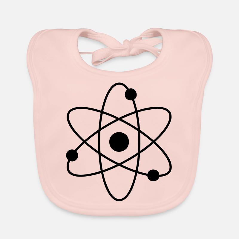 atome - atom symbol - Bavoir bio Bébé - rose