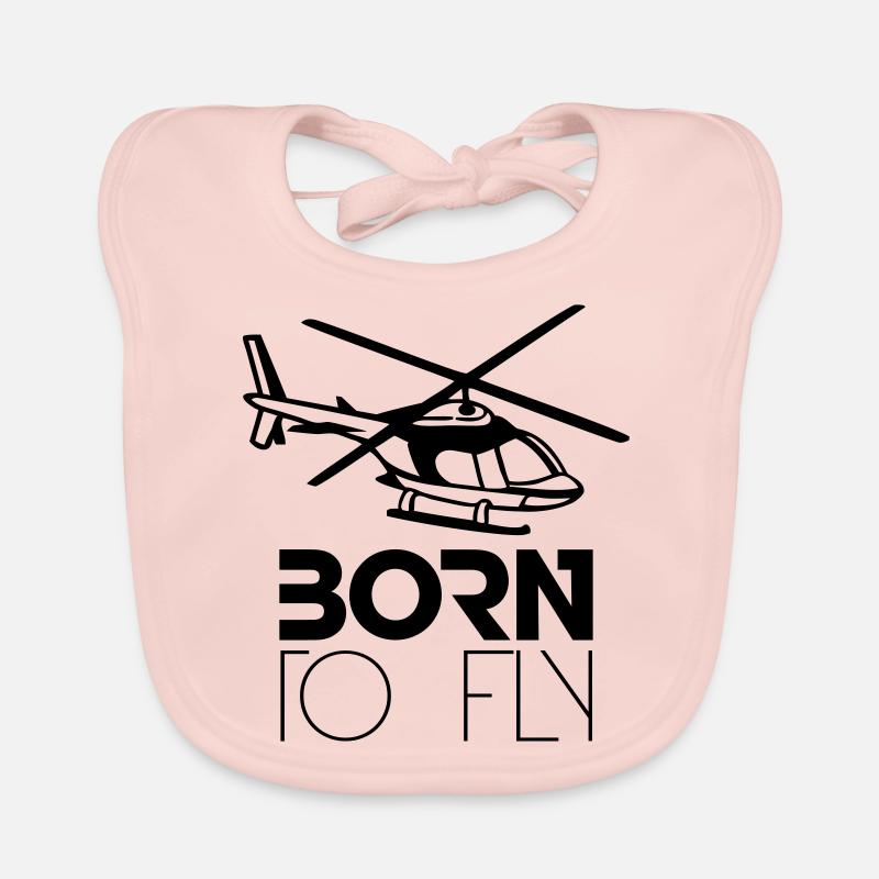 Né à voler Heli Logo - Bavoir bio Bébé - rose