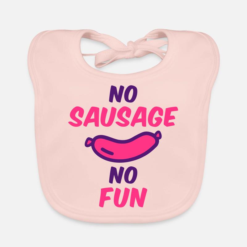 Pas de saucisse pas de plaisir - Bavoir bio Bébé - rose