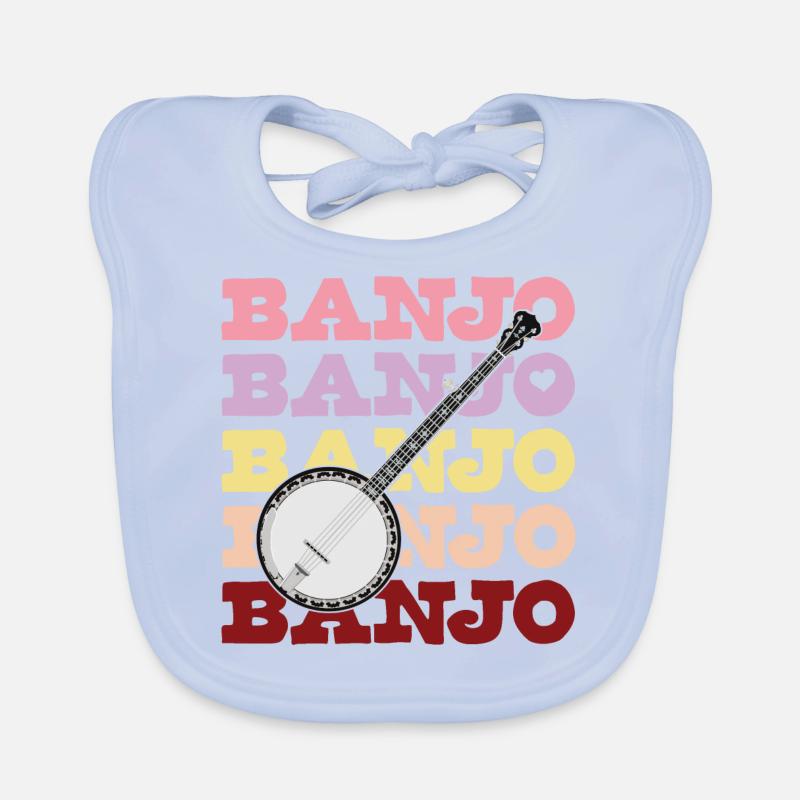 Banjo Candy Colours avec Bluegrass Resonator Banjo Bavoir bio Bébé