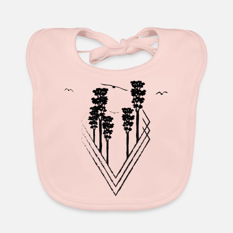 Geometric shape tree birds Organic Baby Bibs
