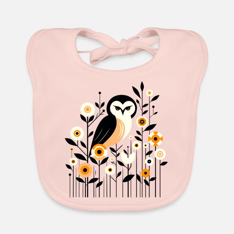 Florale Eule Baby Bio-Lätzchen