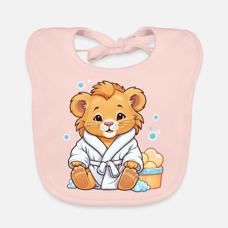 Bébé lion se baigne Bavoir bio Bébé