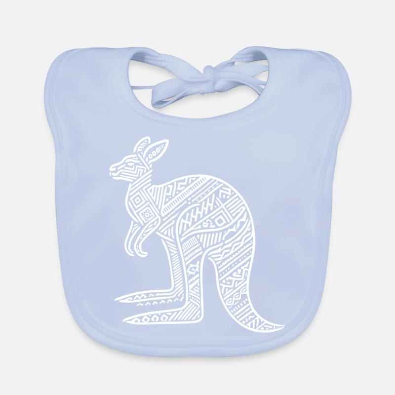 Kangaroo with tribal pattern Organic Baby Bibs