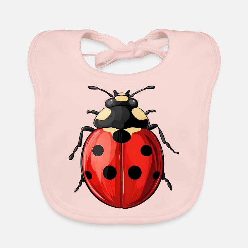 Coccinelle - Bavoir bio Bébé - rose
