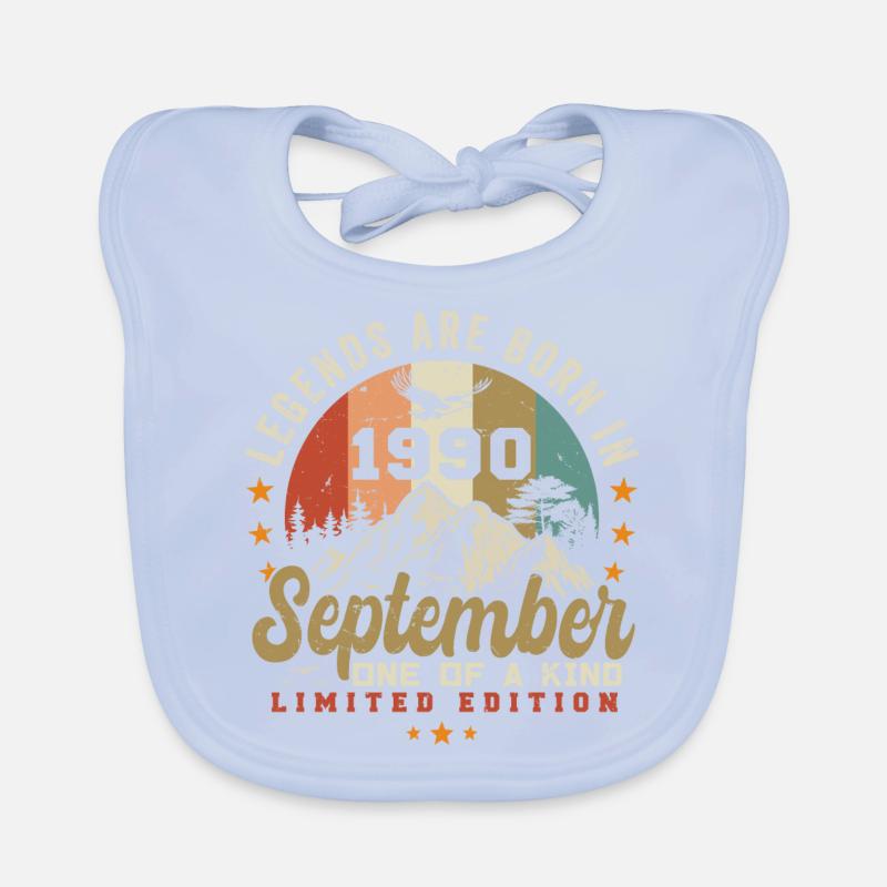September 1990, born in September 1990 Organic Baby Bibs