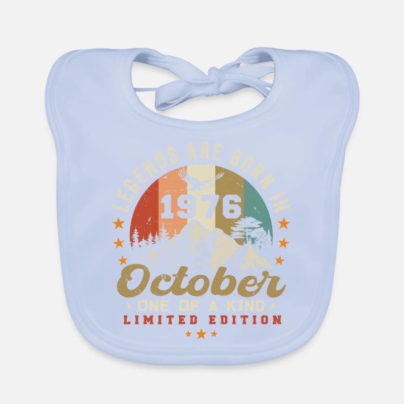 October 1976 - Birthday in October 1976 Organic Baby Bibs