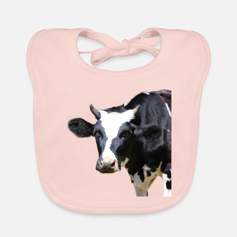 funny cow cow head Organic Baby Bibs