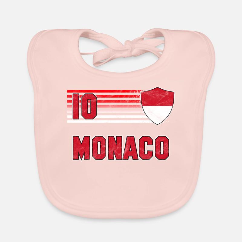 Équipe de Monaco de football - Bavoir bio Bébé - rose