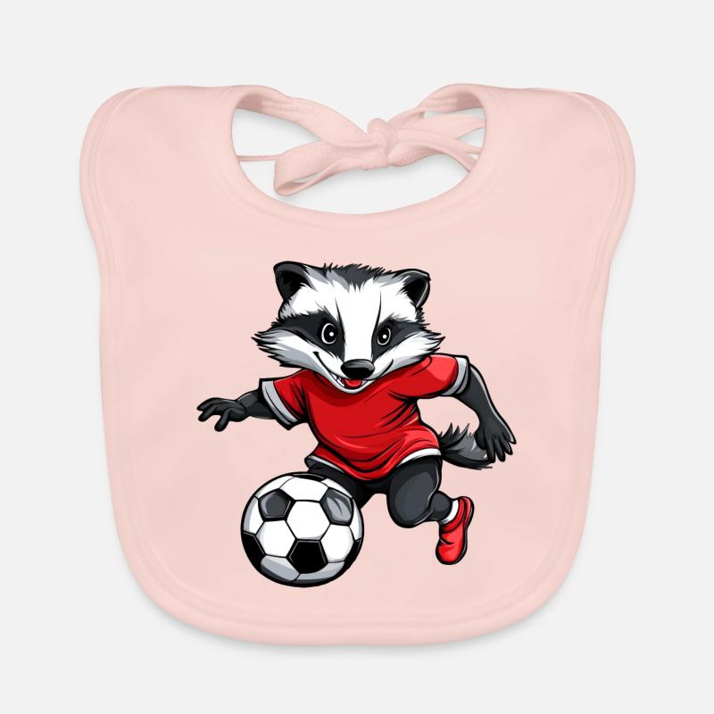 Fussball Dachs rot Baby Bio-Lätzchen