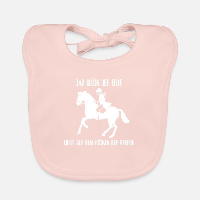 Équitation - Bavoir bio Bébé - rose