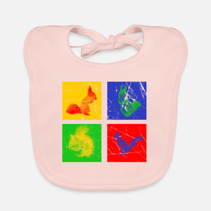 Eichhörnchen - Baby Bio-Lätzchen - Rose