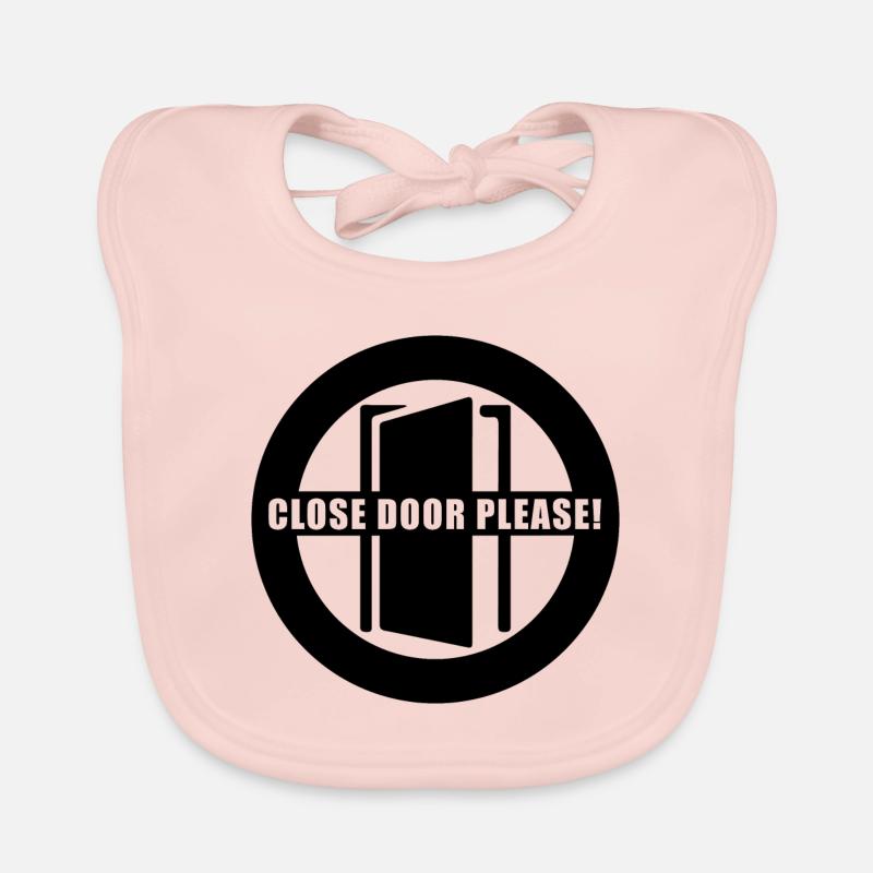 Please close doors | Please close the door Organic Baby Bibs