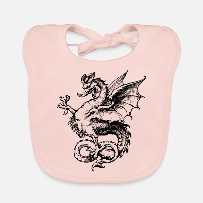 Drache - Baby Bio-Lätzchen - Rose