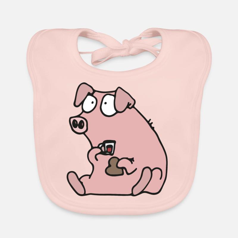 Julgris äter pepparkaka Baby Bio-Lätzchen