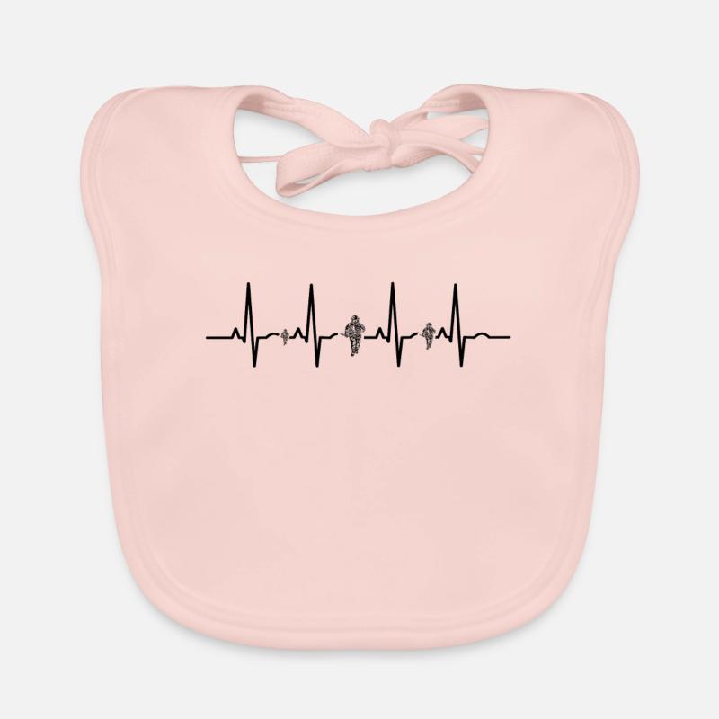 Battements de coeur ekg herz human evolution pompier Bavoir bio Bébé