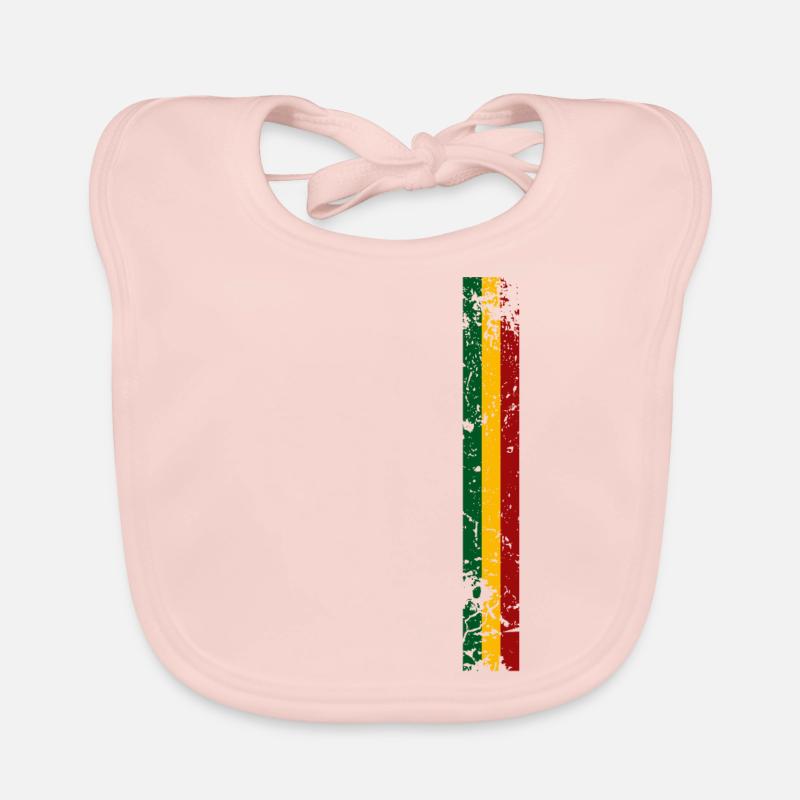 Reggae streifen - Baby Bio-Lätzchen - Rose