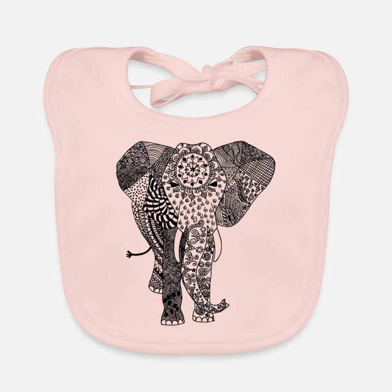 elephant pattern Organic Baby Bibs