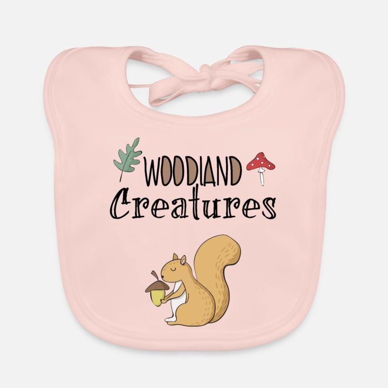 Squirrel forest forest dweller tree hazelnut Organic Baby Bibs