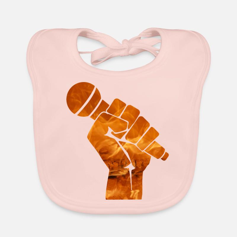 Revolution Mikrofon Kampfsport Geschenkidee Feuer Baby Bio-Lätzchen