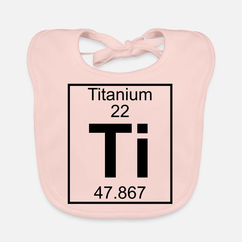 Periodic table element 22 - Ti (titanium) - BIG - Bavoir bio Bébé - rose