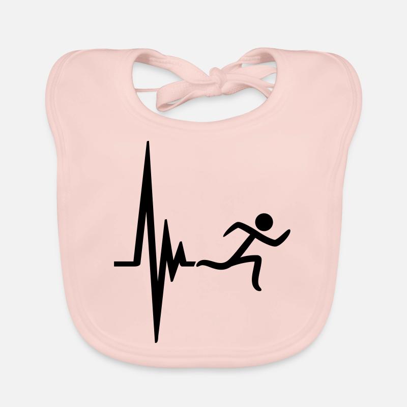 Heartbeat pulse frequency icon race Organic Baby Bibs