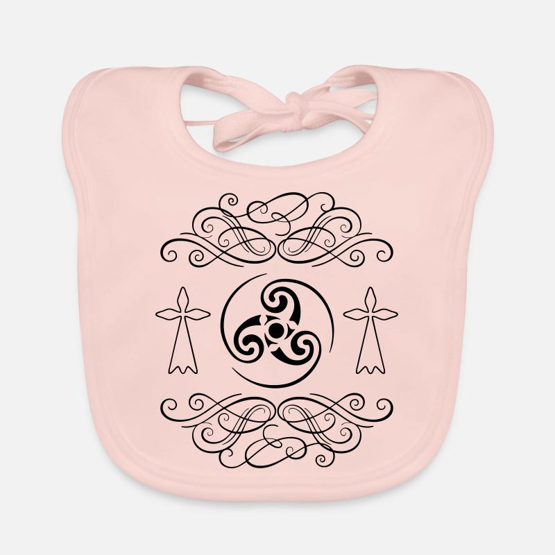 breirzh bretagne triskel 18 - Bavoir bio Bébé - rose