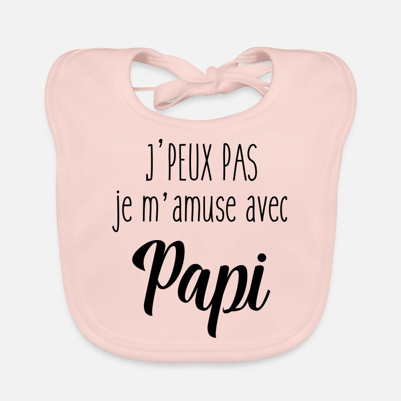 Je m'amuse avec papi - Bavoir bio Bébé - rose
