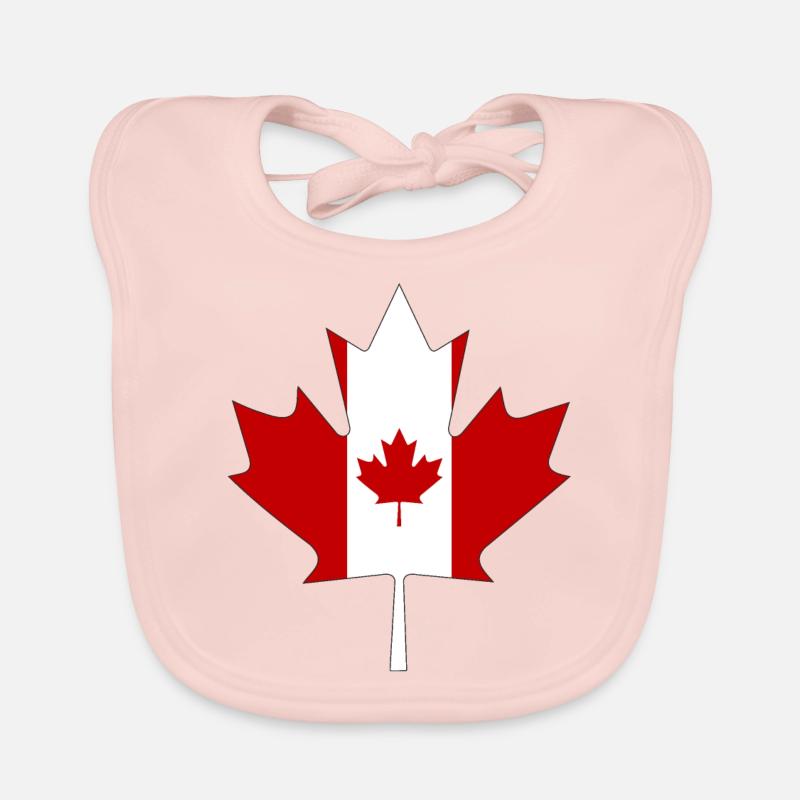 Canada flag as maple leaf with black frame Organic Baby Bibs
