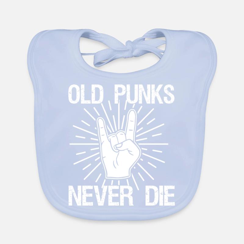 Old Punks Never Die Punkrock saying gift Organic Baby Bibs
