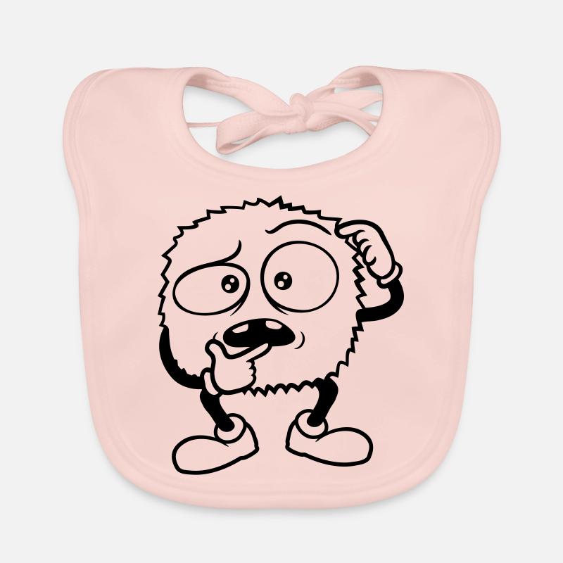 Monster skeptical face comic Organic Baby Bibs
