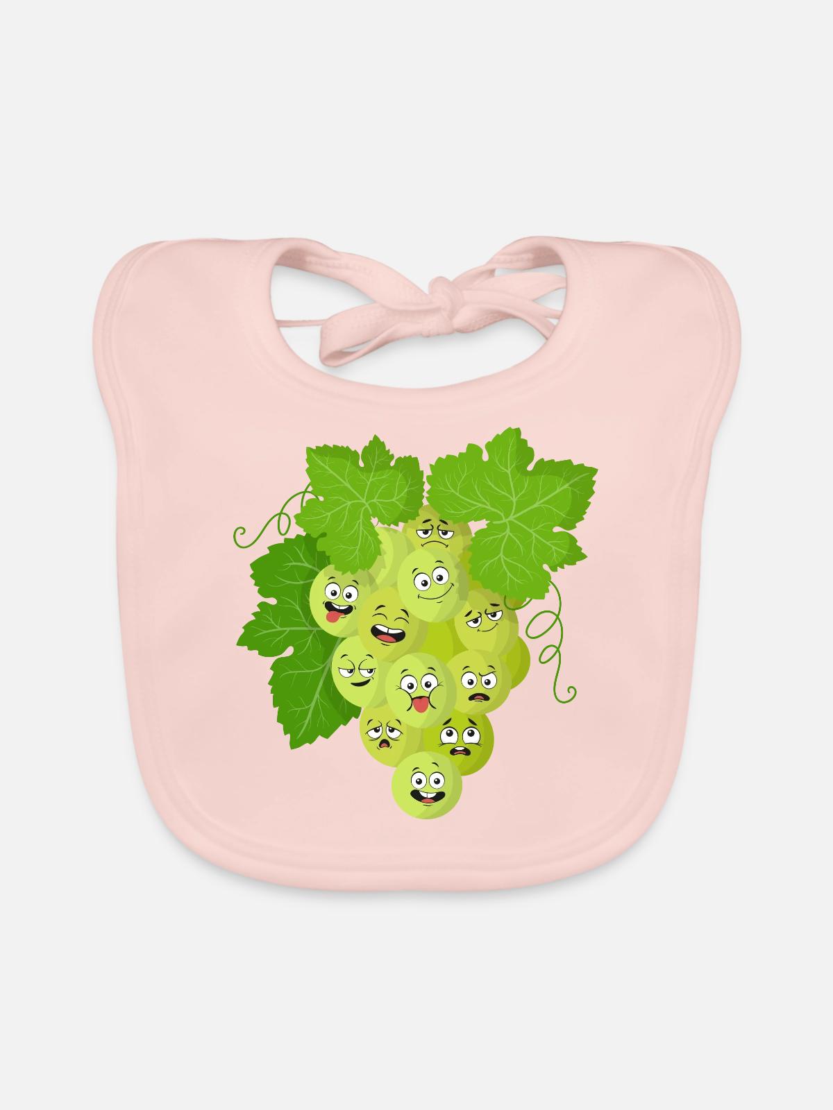 Weintraube - Baby Bio-Lätzchen - Rose - Vorne