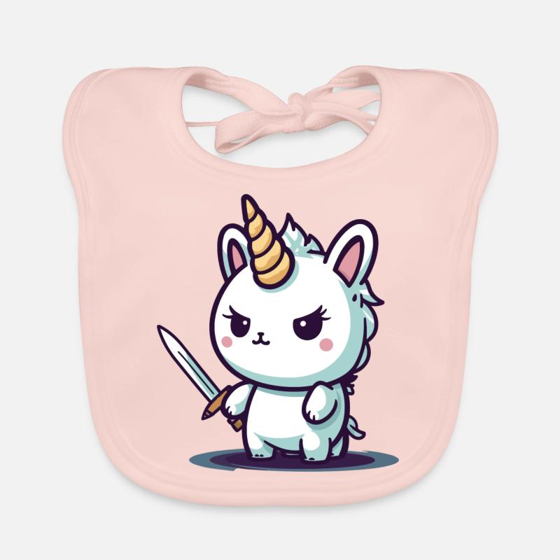 Einhorn böser - Baby Bio-Lätzchen - Rose