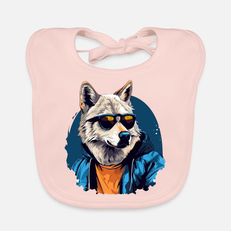Street style polar wolf | Wolf lovers Organic Baby Bibs
