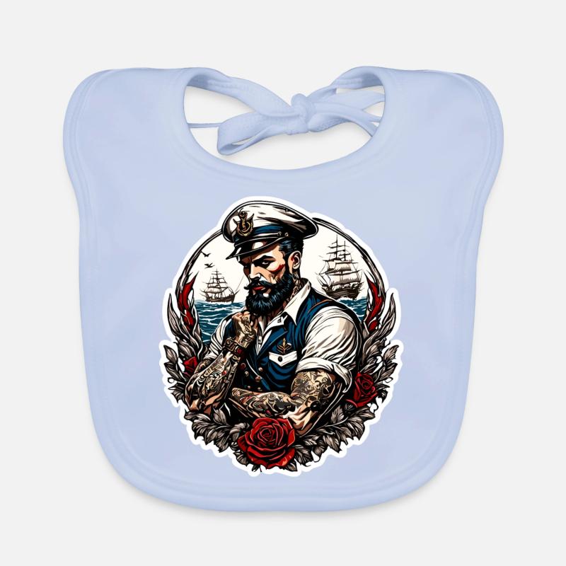 Sailor / Ship's Crew / Deckhand / Anchor Organic Baby Bibs