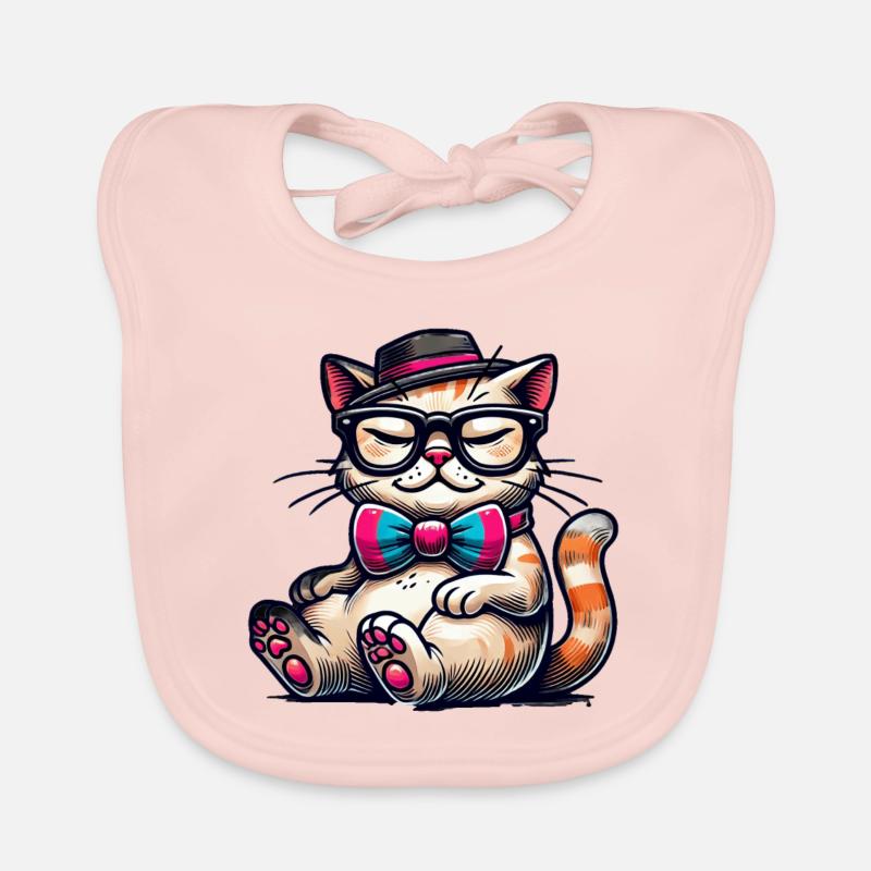 stylish cat Organic Baby Bibs