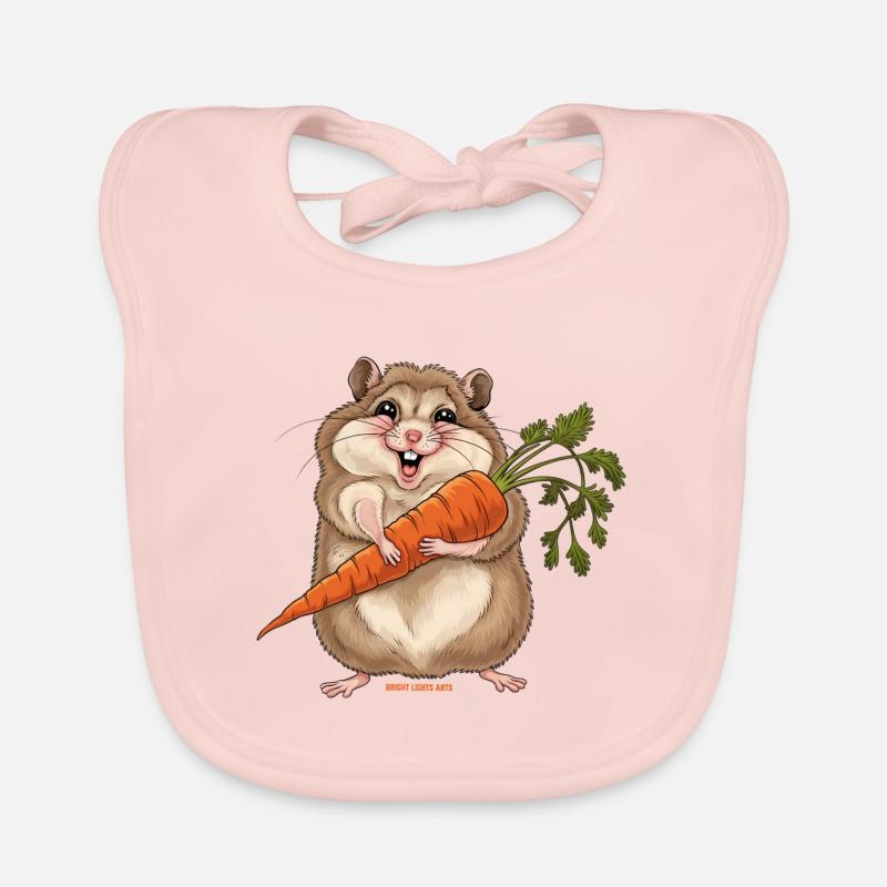 Fröhlicher Hamster mit Möhre Baby Bio-Lätzchen