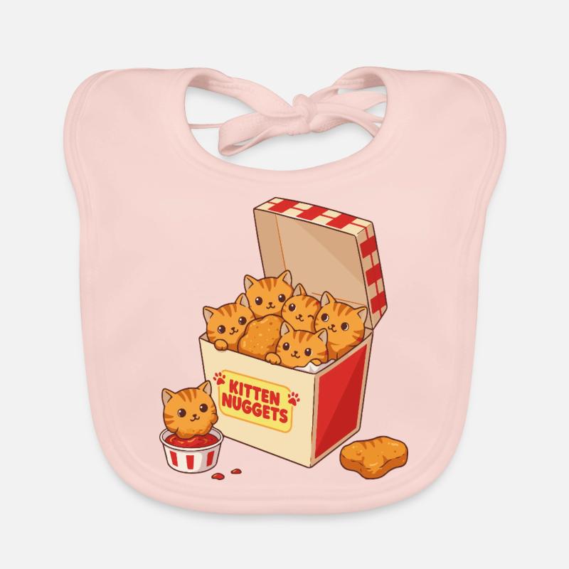 Kitten Nuggets Fast Food Cat Organic Baby Bibs