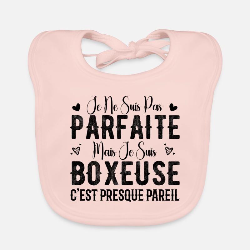 Pas Parfaite Mais Je Suis Boxeuse - Cadeau Boxeuse Bavoir bio Bébé