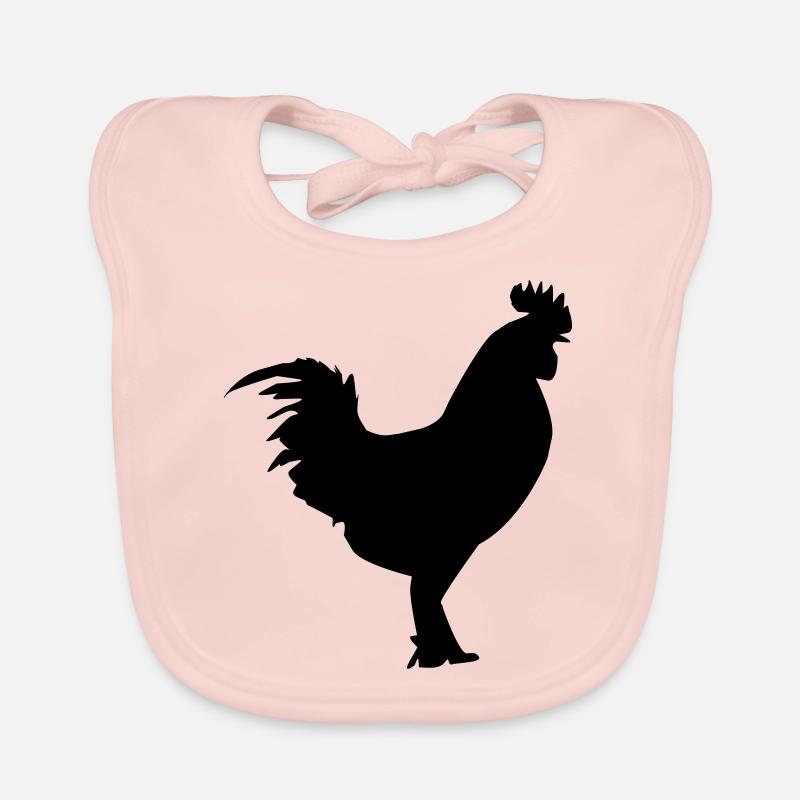Hahn Silhouette Huhn Baby Bio-Lätzchen