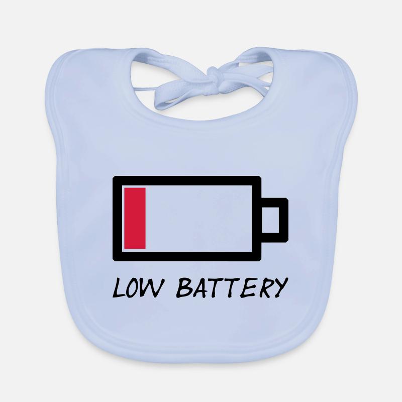 low battery - low battery exhausted vector Organic Baby Bibs