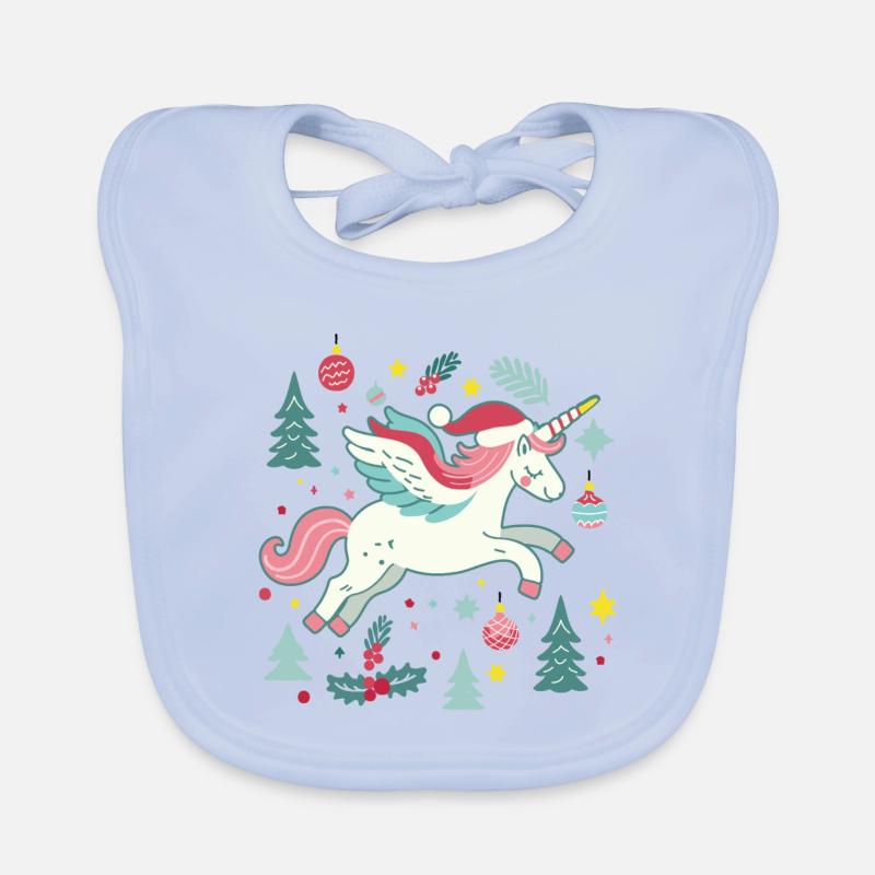 Einhorn Weihnachtsfantasie Baby Bio-Lätzchen