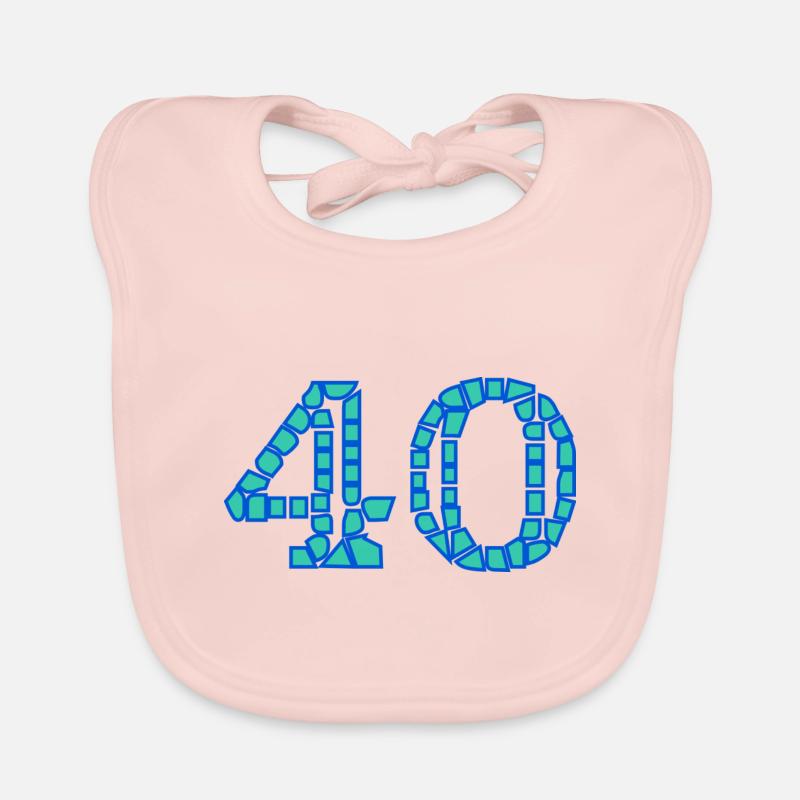 40. 40 YEARS. 40th ANNIVERSARY. 40 YEARS ANNIVERSARY. Organic Baby Bibs