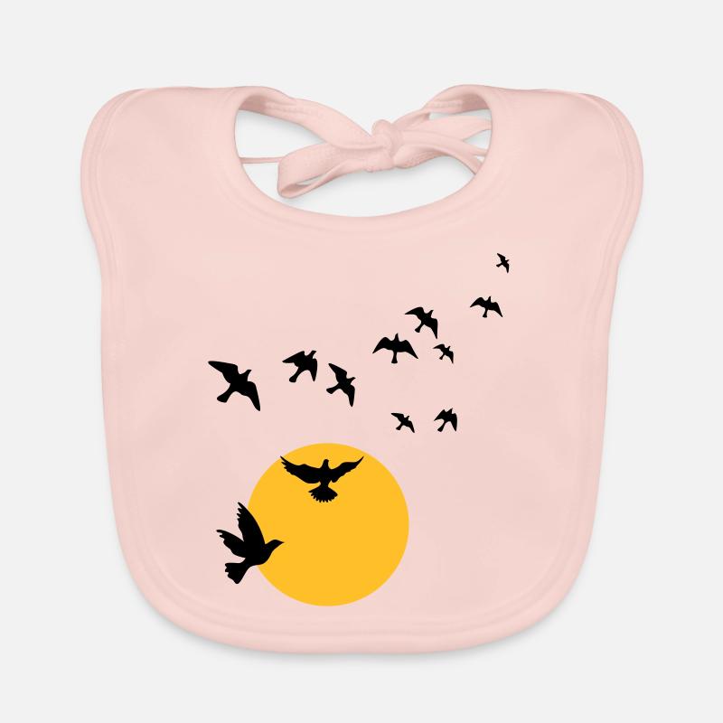 Oiseaux au coucher du soleil Bavoir bio Bébé