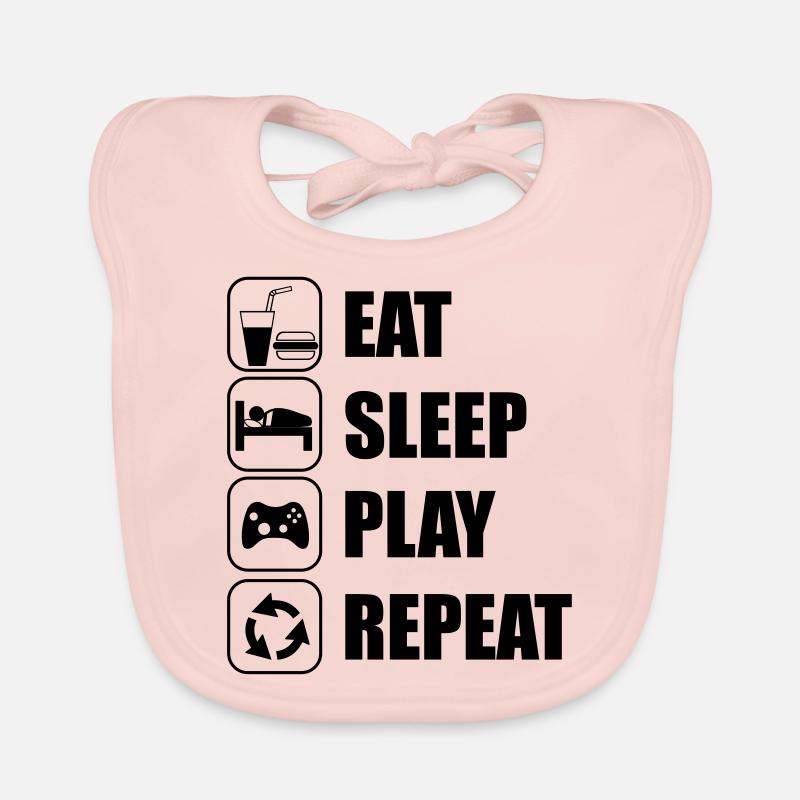 Eat Sleep Play Repeat Organic Baby Bibs