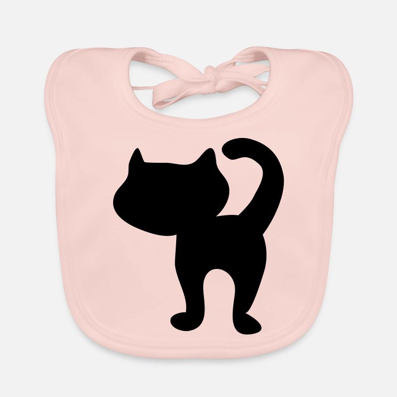 kitten_silhouette Organic Baby Bibs